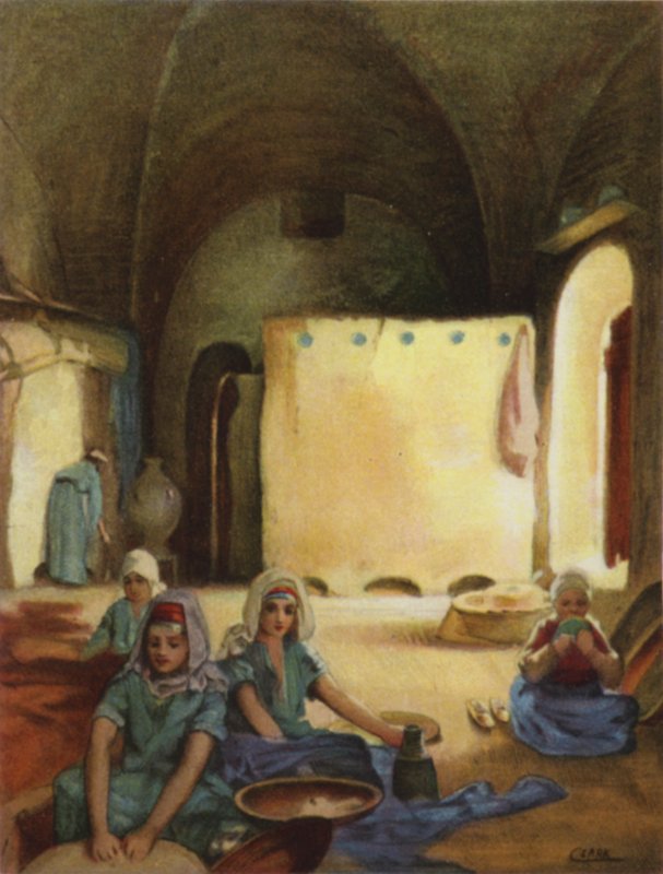 Bønders hjem i Siloam (farge litho) av Henry Andrew Harper