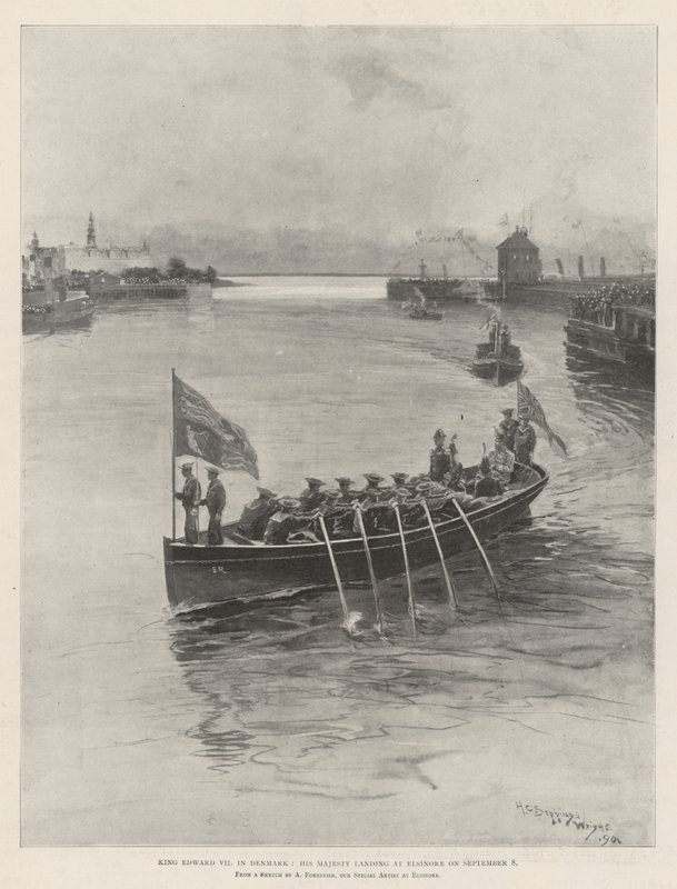 Kong Edward VII i Danmark, Hans Majestet lander i Helsingør 8. september av Henry Charles Seppings Wright
