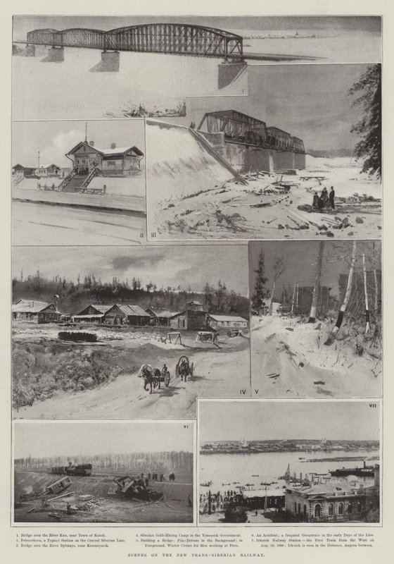 Scener på den nye transsibirske jernbanen av Henry Charles Seppings Wright