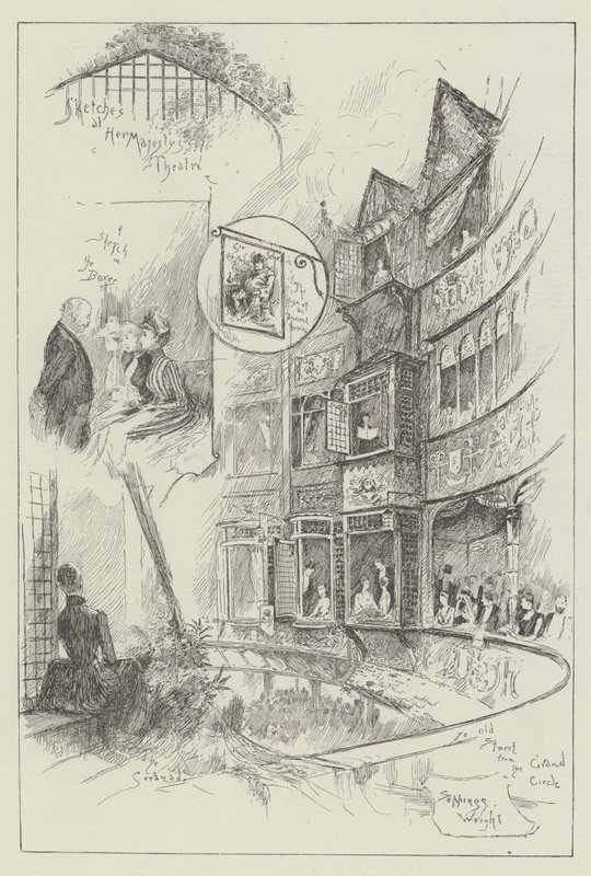 Skisser på Hennes Majestets Teater av Henry Charles Seppings Wright