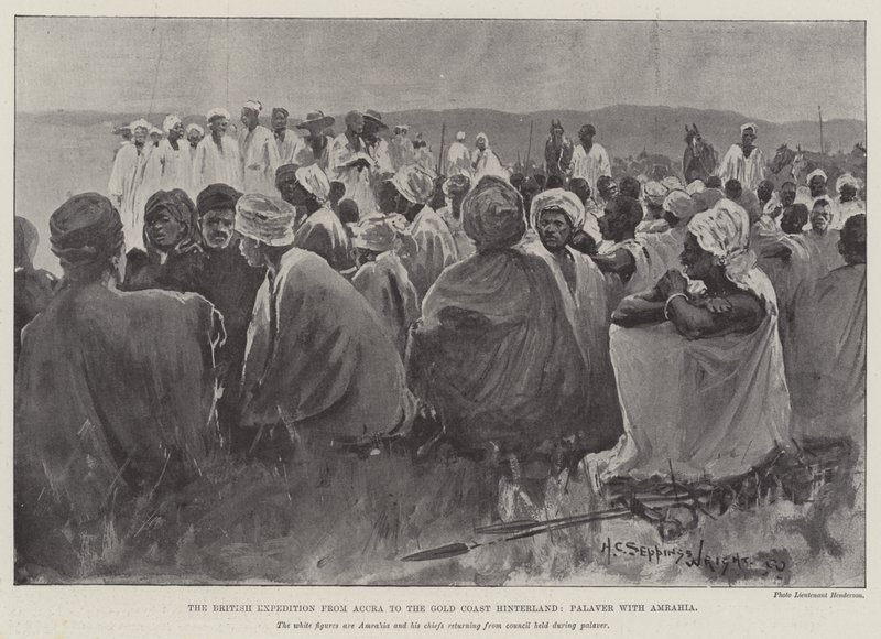Den britiske ekspedisjonen fra Accra til Gold Coast Hinterland, Palaver med Amrahia av Henry Charles Seppings Wright
