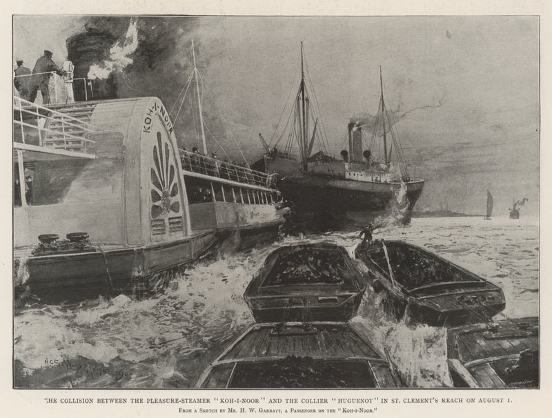 Kollisjonen mellom Pleasure-Steamer Koh-i-Noor og Collier Huguenot i St Clement