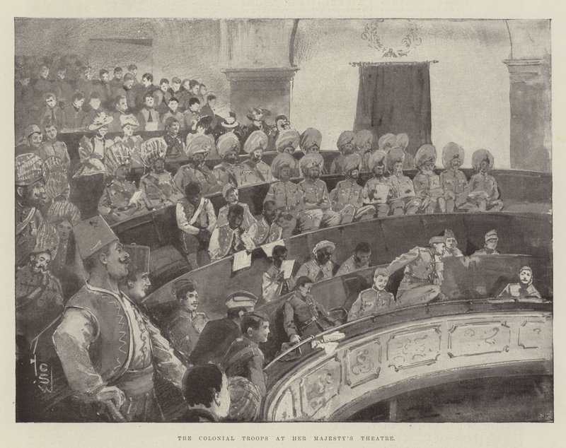 Kolonitroppene ved Her Majesty's Theatre av Henry Charles Seppings Wright