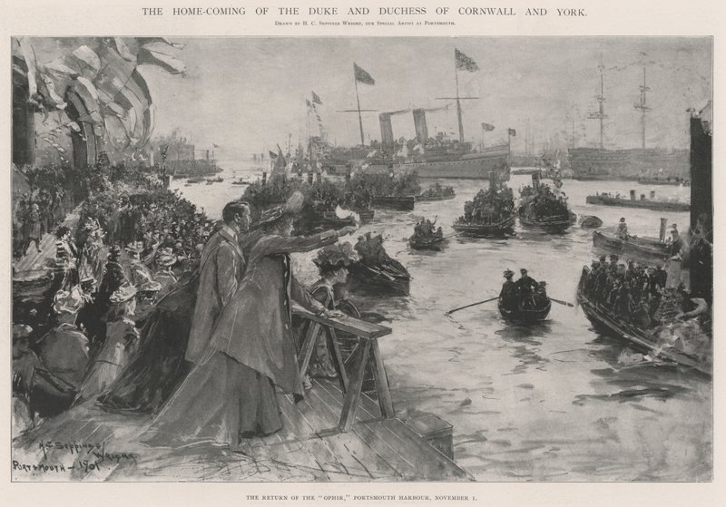 Hjemkomsten til hertugen og hertuginnen av Cornwall og York av Henry Charles Seppings Wright