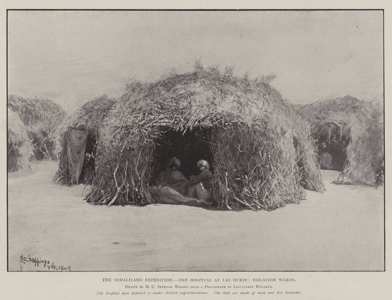 Somaliland-ekspedisjonen, sykehuset i Las Durie, isolasjonsavdelinger av Henry Charles Seppings Wright