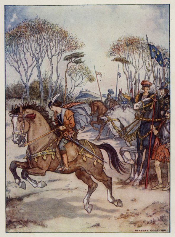 En fin utstilling av horsemanship (farge litho) av Henry Cole