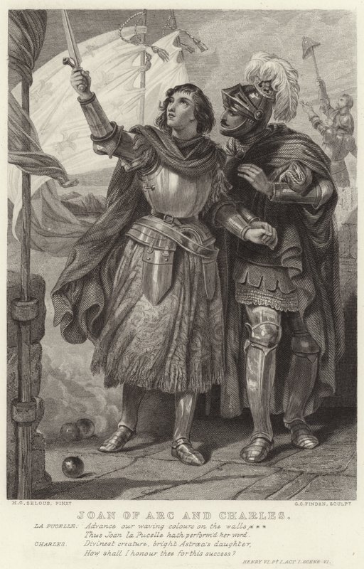 Joan of Arc og Charles, Henry VI, Pt I, Act I, Scene VI av Henry Courtney Selous