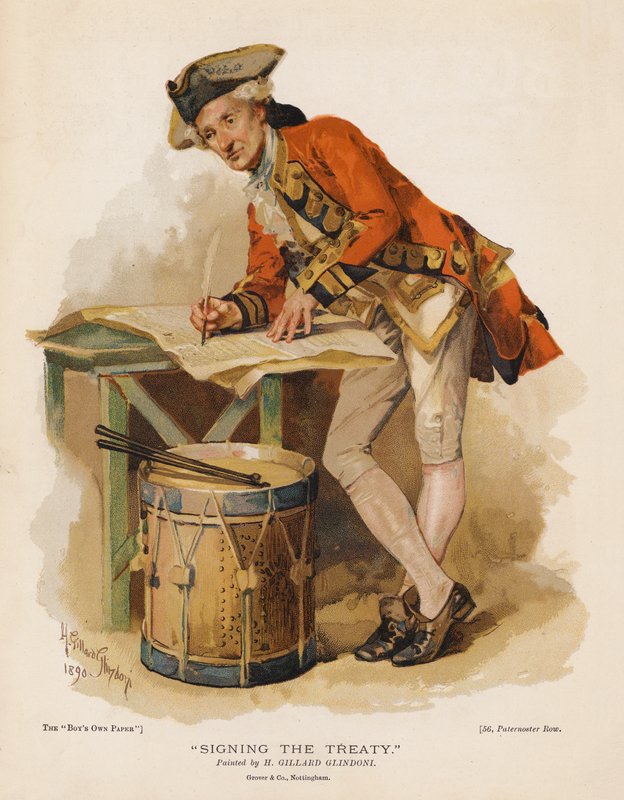 Signering av traktaten (chromolitho) av Henry Gillard (after) Glindoni