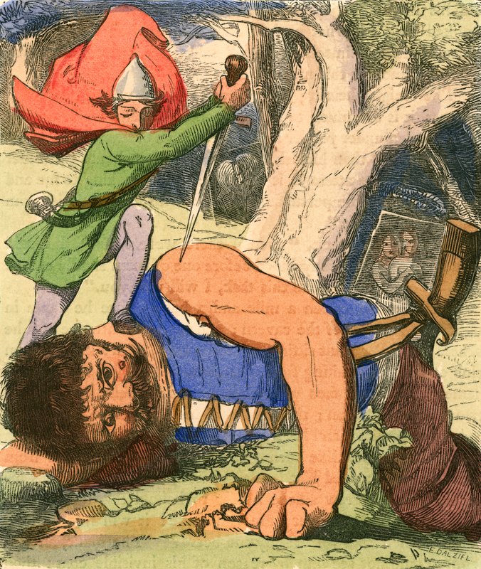 Jack dreper en kjempe med skarphetssverdet sitt av Henry James Townsend