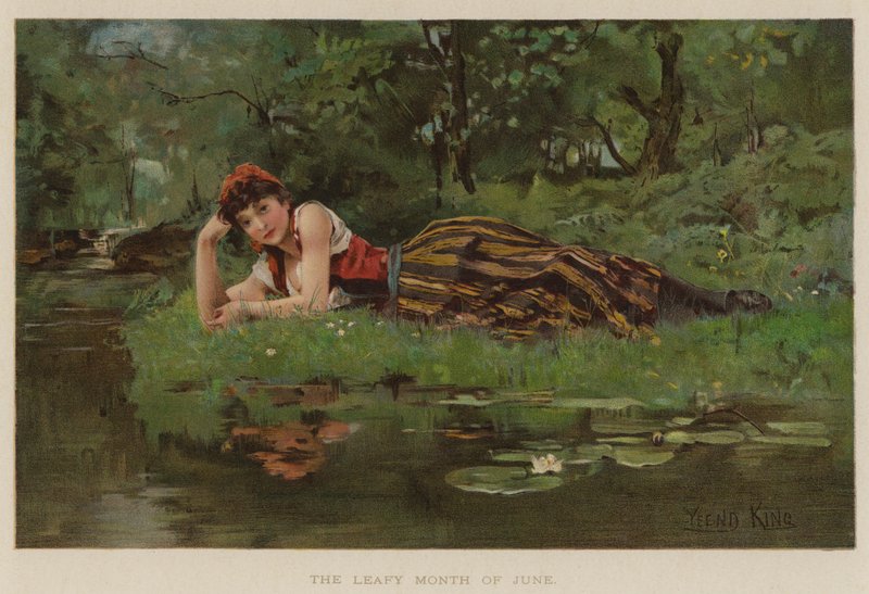 Den bladrike junimåneden (chromolitho) av Henry John Yeend King