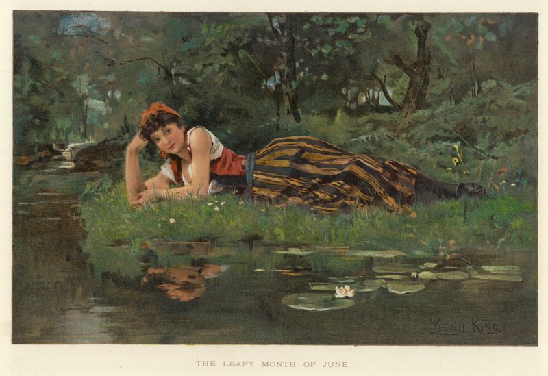 Den bladrike junimåneden (chromolitho) av Henry John Yeend King