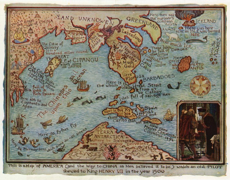 Et imaginært kart over Amerika, 1500 av Henry Justice Ford