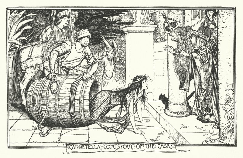 Cannetella kommer ut av fatet (gravering) av Henry Justice Ford