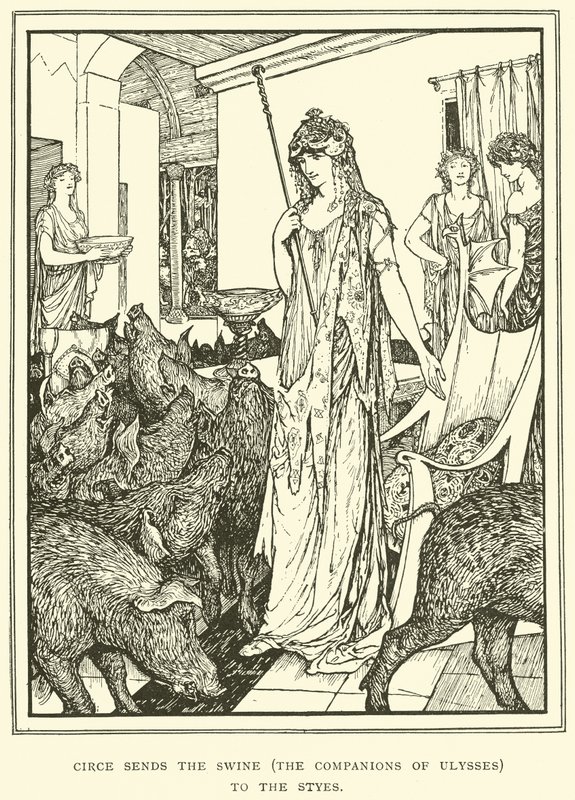 Circe sender Swine (The Companions of Ulysses) til Styes av Henry Justice Ford