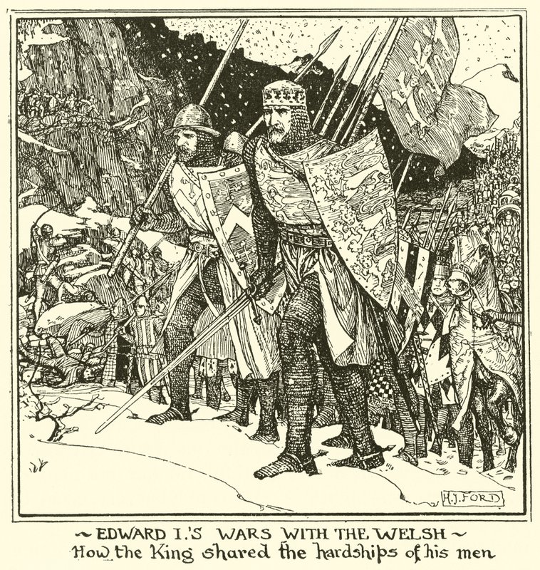 Edward er kriger med waliserne. Hvordan kongen delte sine menns vanskeligheter av Henry Justice Ford