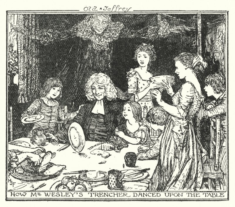 Hvordan Mr Wesleys skyttergraver danset på bordet (litho) av Henry Justice Ford
