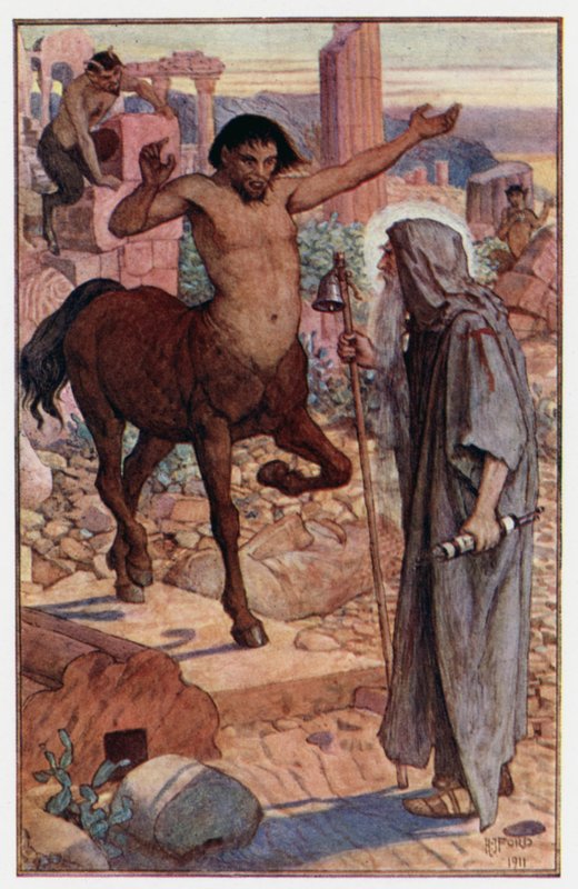 "Hvordan St Anthony møtte en kentaur og en satyr" av Henry Justice Ford