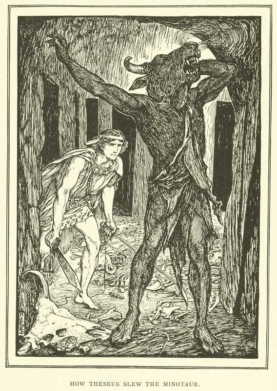 Hvordan Theseus drepte Minotauren av Henry Justice Ford