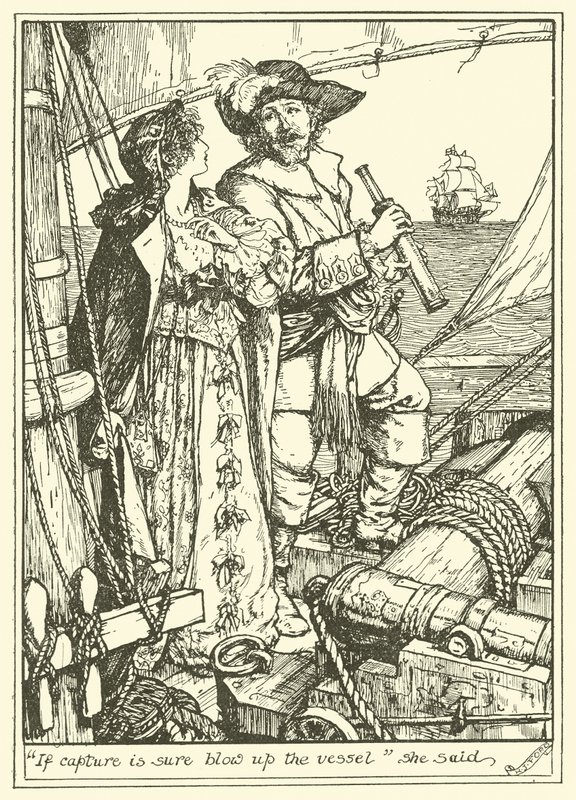 "If Capture is sure Blow Up the Vessel" sa hun (gravering) av Henry Justice Ford