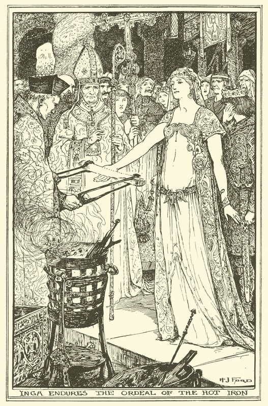 Inga tåler prøvelsen med det varme jernet (gravering) av Henry Justice Ford