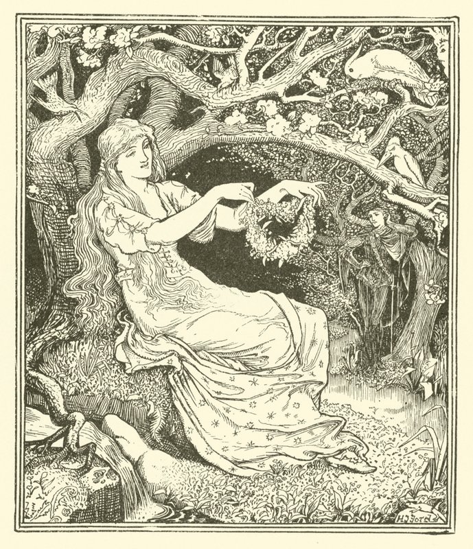 Prins Narcissus og prinsessen Potentilla (gravering) av Henry Justice Ford