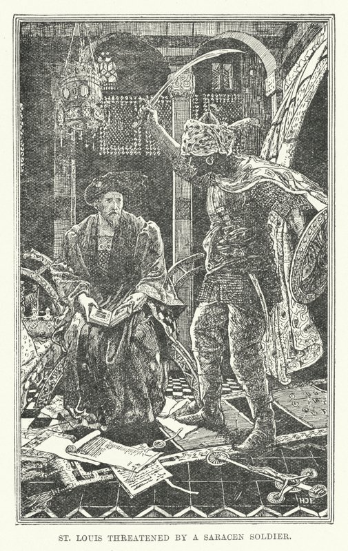 St Louis truet av en saracensk soldat (litho) av Henry Justice Ford