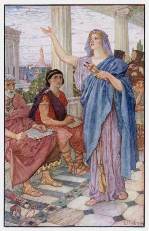 Synesius deltar på forelesningene til Hypatia av Henry Justice Ford