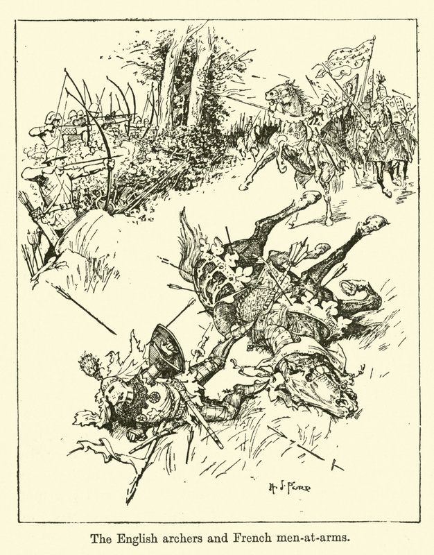 De engelske bueskytterne og franske stridsmenn av Henry Justice Ford
