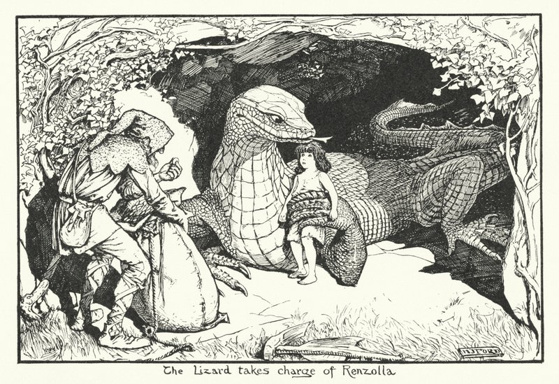 Øglen tar ansvar for Renzolla (gravering) av Henry Justice Ford