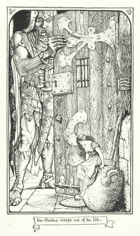 Jomfruen kryper ut av potten (gravering) av Henry Justice Ford