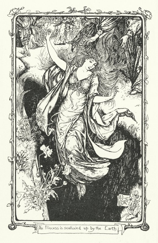 Prinsessen blir slukt av jorden (gravering) av Henry Justice Ford
