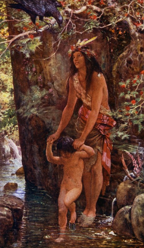 Jenta badet ham hver morgen i bassenget av Henry Justice Ford