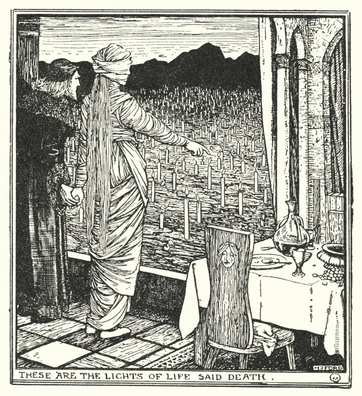 Dette er livets lys sa døden (litho) av Henry Justice Ford