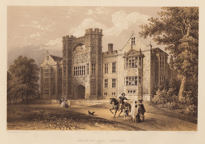 Brereton Hall, Cheshire (akvatint) av Henry Lark Pratt
