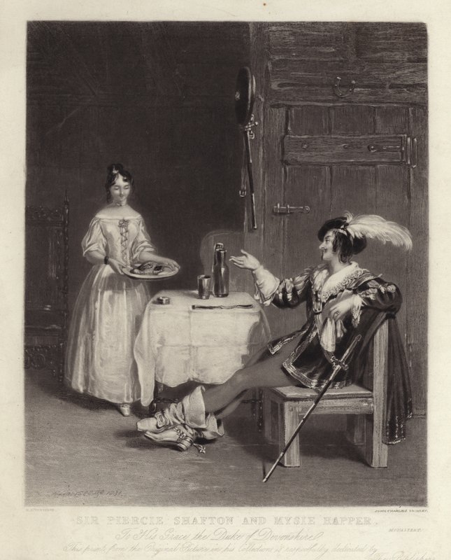 Sir Piercie Shafton og Mysie Happer av Henry Liverseege