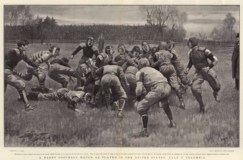 En Rugby-fotballkamp som spilt i USA, Yale v Columbia av Henry Marriott Paget