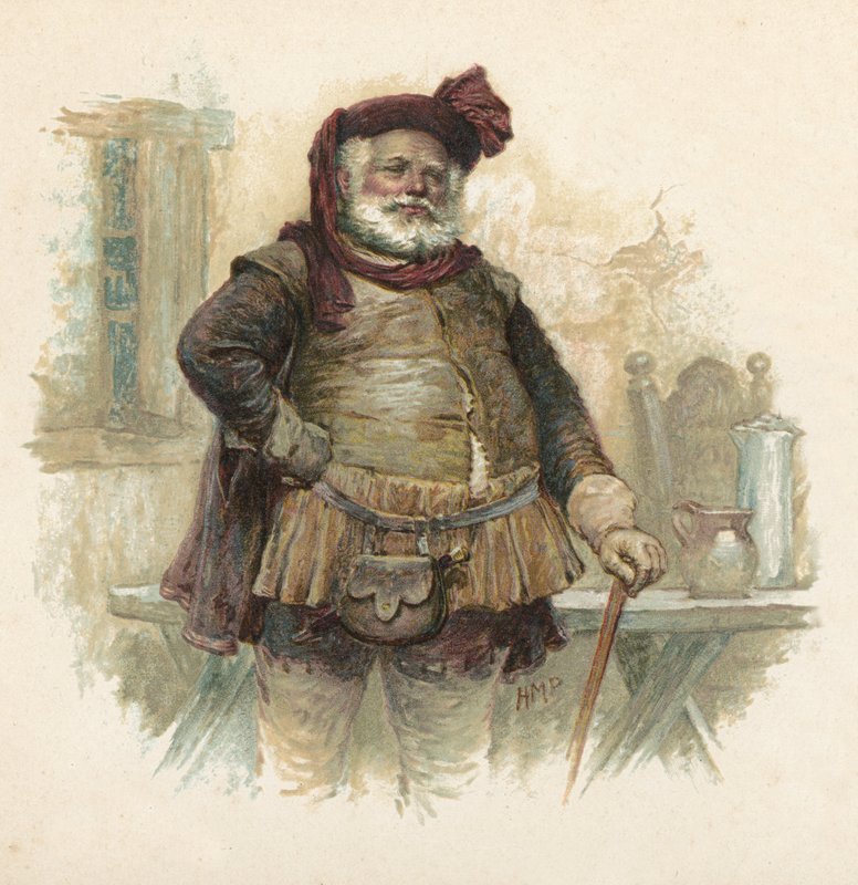 Falstaff fra Henry IV, del 1 (chromolitho) av Henry Marriott Paget