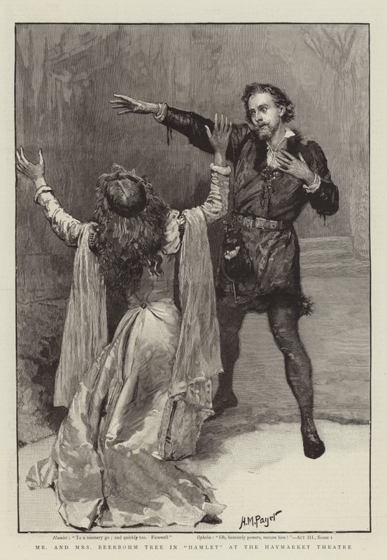 Mr og Mrs Beerbohm Tree i Hamlet på Haymarket Theatre av Henry Marriott Paget