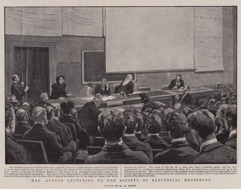 Fru Ayrton foreleser for Society of Electrical Engineers av Henry Marriott Paget