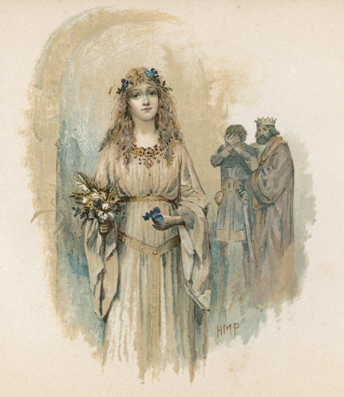 Ophelia fra Hamlet (chromolitho) av Henry Marriott Paget