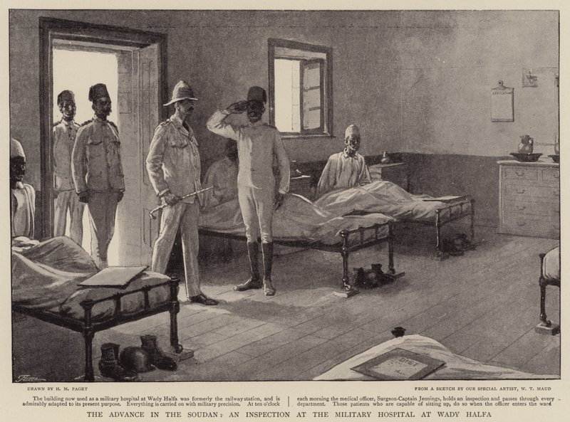 The Advance in the Soudan, en inspeksjon ved Militærsykehuset i Wady Halfa av Henry Marriott Paget
