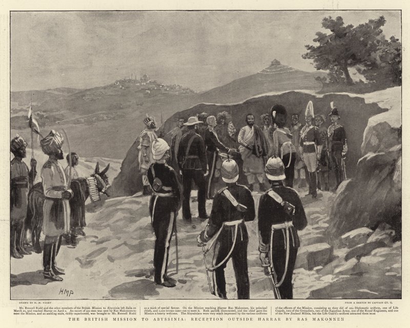 The British Mission to Abyssinia, mottak utenfor Harrar av Ras Makonnen av Henry Marriott Paget