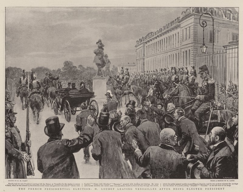 Det franske presidentvalget, M Loubet forlater Versailles etter å ha blitt valgt til president av Henry Marriott Paget