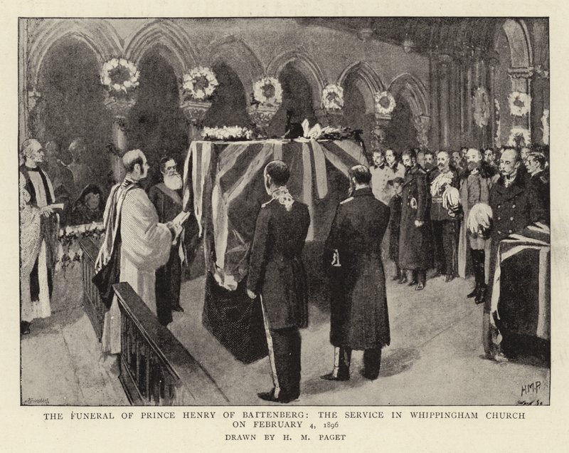 Begravelsen til prins Henry av Battenberg, gudstjenesten i Whippingham kirke 4. februar 1896 av Henry Marriott Paget