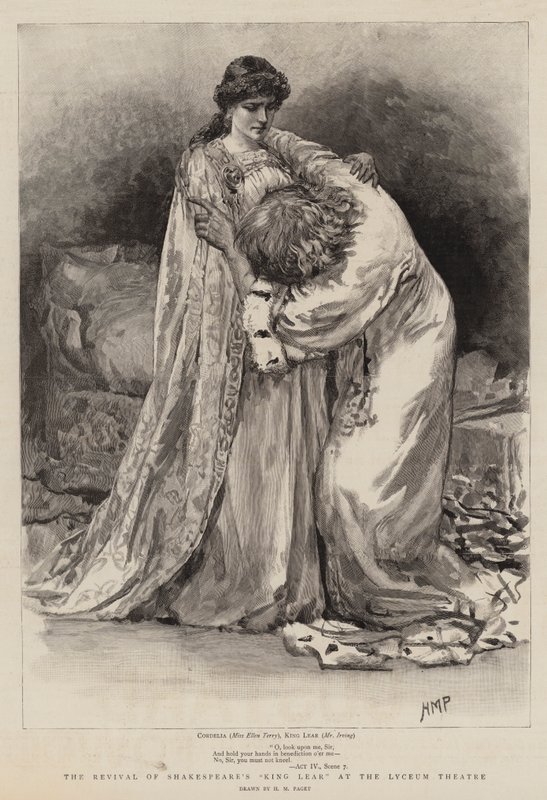 Gjenopplivingen av Shakespeares kong Lear på Lyceum Theatre av Henry Marriott Paget