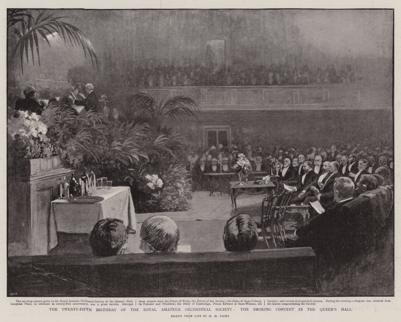 Den tjuefemte bursdagen til Royal Amateur Orchestral Society, røykekonserten i Queen's Hall av Henry Marriott Paget