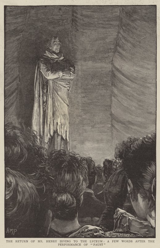 Henry Irvings retur til Lyceum, noen få ord etter fremføringen av Faust av Henry Marriott Paget