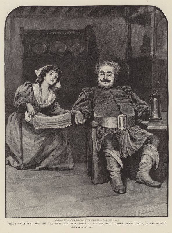 Verdis Falstaff, som nå for første gang gis i England på The Royal Opera House, Covent Garden av Henry Marriott Paget