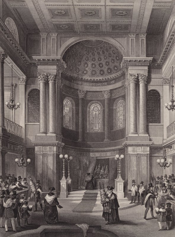 Feiring av løvhyttefesten, jødisk synagoge, Great St Helen