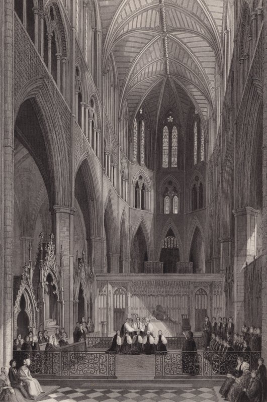 Innvielse av kolonibiskoper i Westminster Abbey, London (gravering) av Henry Melville